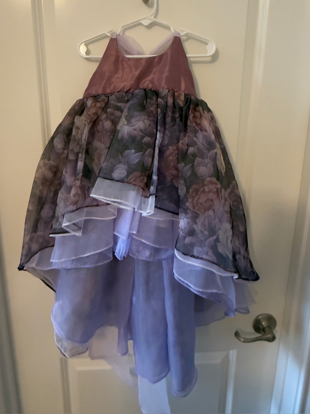 2T Pleiades Putple Floral High-Low Dress
